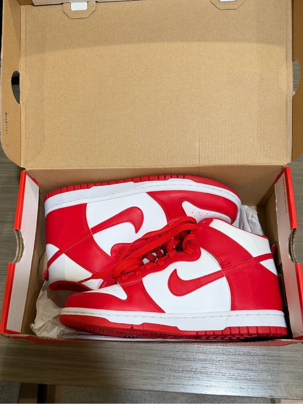 Nike Youth Red & White High-Top Sneakers - Youth Basketball Style